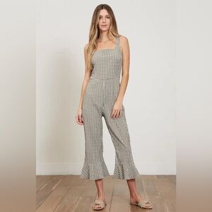 Lucy Paris Overall Jumpsuit Womens checkered Gingham Smocked